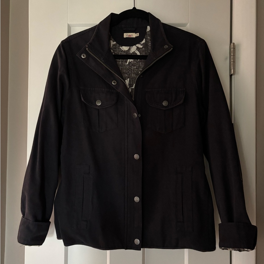 Faherty Black Utility Jacket Soft Fabric